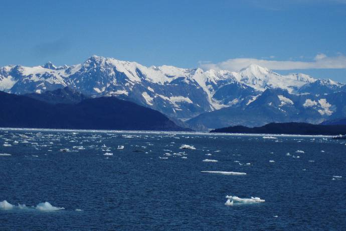 glacier ice floating in Prince William Sound