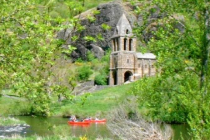 paddling past Notre Dame des Chazes