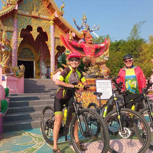 Thailand ebike tour stop at Wat Ban Den