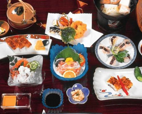 dinner served at ryokan