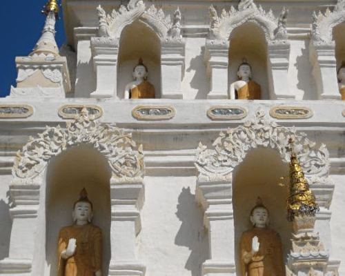 Buddha images in porticos of stupha
